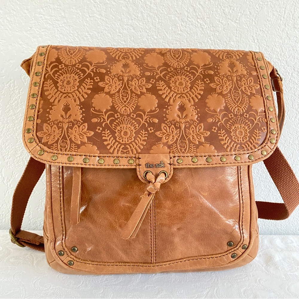 The Sak brown Leather Convertible Backpack